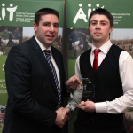 Kieran Kilcline accepts his AIT Freshers GAA Award from Darragh O'Se