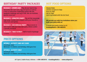 Birthday parties Athlone