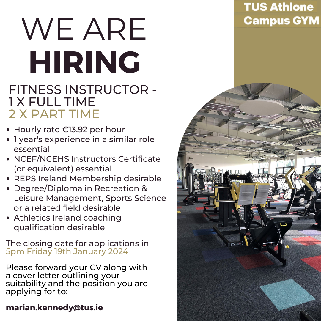 Fitness Instructor Job advert